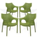 Supreme Furniture Cambridge Plastic with-Arm Chair (Set of 4, Mehandi Green)...