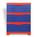 Supreme Furniture Fusion DR 03 Multipurpose, Waterproof with 3 Layer Drawer Made by 100% Virgin Plastic Cupboard/Almirah (Small Size, Coke Red/Blue)...