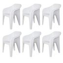 Supreme Furniture Futura Plastic with-Arm Chair Suitable for Home, Office, Garden, Living Room, Cafeteria, Restaurant, Hotel, Resort, Indoor & Outdoor(Set of 6, Milky White)...