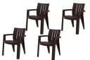 Supreme Furniture Kent Plastic with-Arm Chair (Set of 4, Globus Brown)...