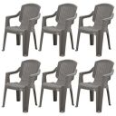 Supreme Furniture Mark Plastic with Arm Chair (Set of 6, Champagne)...
