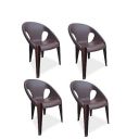 Supreme Furniture Tulip Plastic Armchair - (Set of 4,G.Brown)...