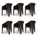 Supreme Futura Plastic Chairs for Home and Office (Set of 6, Wenge)...