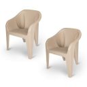 Supreme Futura Plastic Chairs for Home and Office (Set of 2, Dark Beige)...