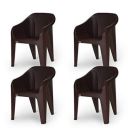 Supreme Futura Plastic Chairs for Home and Office (Set of 4, Globus Brown)...