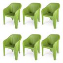 Supreme Futura Plastic Chairs for Home and Office (Set of 6, Mehandi Green)...