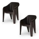 Supreme Futura Plastic Chairs for Home and Office (Set of 2, Wenge)...