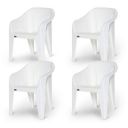 Supreme Futura Plastic Chairs for Home and Office (Set of 4, Milky White)...