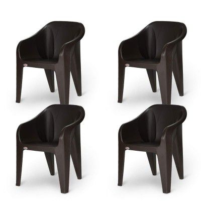 Supreme Futura Plastic Chairs for Home and Office (Set of 4, Wenge)