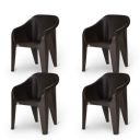 Supreme Futura Plastic Chairs for Home and Office (Set of 4, Wenge)...