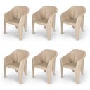 Supreme Futura Plastic Chairs for Home and Office (Set of 6, Dark Beige)...
