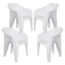 Supreme Furniture Futura Plastic with-Arm Chair (Set of 4, Milky White)...