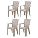 Supreme Net Set of 4 Plastic Chairs, M Beige...