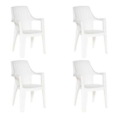 Supreme Turbo Super Plastic Chair (Milky White, Set of 4)
