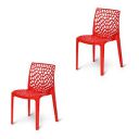 Supreme Web Designer Plastic Chair for Home and Office (Set of 2, Coke Red)...