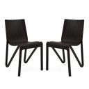 Supreme Zyleg Indoor/Outdoor Armless Plastic Chair (Set of 2, Wenge)...