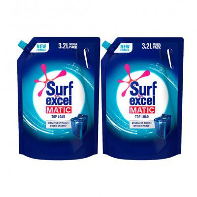 Surf Excel Matic Top Load Liquid Detergent 3.2 L Refill - Mega Pack (Pack of 2)