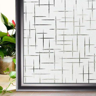 SurfNPick 3D Window Films for Glass Privacy Frosted Window Film Self Adhesive Decorative Window Sticker Home & Office Glass Stickers for Doors/Bathroom/Living Room/Office Meeting Room (12X192 Inches)