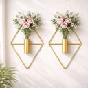 SURIYA ART GOLDEN VASE Pack of 2 (25 cm X 12 cm, GOLDEN)...