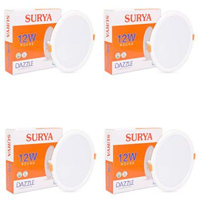 Surya 12W Led Dazzle Round Downlighter (Pack of 4)