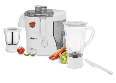 Suryaflame Kitchen Super Chef 550-Watt Heavy Duty Juicer Mixer Grinder with 2 Jars & Spanne