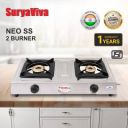 SURYAVIVA Neo 2B Stainless steel stove 2 Cast Iron burner(Silver) Stainless Steel Manual Gas Stove  (2 Burners)...