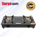 SURYAVIVA Photon 2B BK Toughened Glass 2 Cast Iron Burner Gas Stove(Manual Igniton,Black) Glass Manual Gas Stove  (2 Burners)...