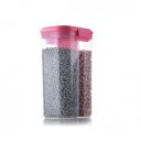 Suzec 2 Section Space Saver Air Tight, PET Transparent Plastic Container (2000 ML, 2 in 1, Air Tight, Multicolor, 1 PCS)...