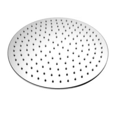 Suzec Aston Sandwich Round Stainless Steel 10'' High Pressure Ultra Slim Rainfall Shower Head/Over Head shower with Rubit Cleaning System (Chrome, without arm)