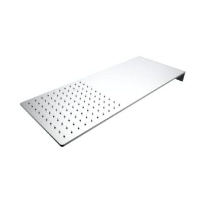 Suzec Aston Sandwich Square Stainless Steel 10'' High Pressure Ultra Slim Rainfall Shower Head/Over Head shower with Rubit Cleaning System (Chrome, without arm)