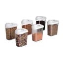 Suzec Easy Flow Dispenser 750ml, Kitchen Storage Containers Jars Set, Plastic Dispenser/Container/Jar Set for Cereals, Rice, Pulses(Transparent, Set of 6, 750 mm)...