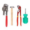 Suzec Johnson Plumber Tool Kit Pipe Wrench (300mm) & Ball Pein Hammer with Handle & Water Pump Plier Box Joint & Two in One Stubby Screw Driver (Green and Silver) - Box End...