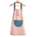 Suzec Kitchen Apron with Front Pocket and side Coral Velvet (Pack of 1)...