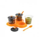 Suzec Multipurpose Dining Set 3 Piece Pickle Container, Salt and Peeper Container, mukhvas Tray Serving Plastic Spice Set for Masala Storage Container and Stylish Dry Fruit Serving for Guest...