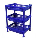 Suzec Multipurpose Plastic Trolley with Countertop Dish Rack for Kitchen Fruit Vegetable Storage Basket...