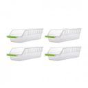 Suzec Plastic Fridge Space Saver Egg Basket Food Storage Organizer Rack, Multi-Color (Pack of 4)...