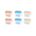 Suzec Reusable Clear Square Container for Sugar, Salt, Dried Fruits, & More (1500 ML) (6 pcs, 18/8 stainless_steel)...