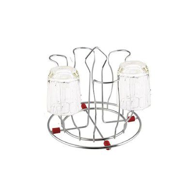 Suzec Stainless Steel Glass Holder Glass Hanging Organizer