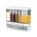 Suzec Wall Mounted Cereal Food Dispenser For Kitchen 6 Grid Dry Food Dispenser...
