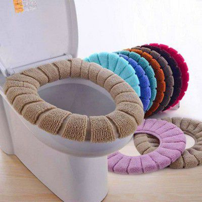 SVG Enterprise Washable Soft Warmer Toilet Seat Cover/Toilet Seat Cushion Mat/ Toilet Seat Lid Cover Pads/ Easy Installation & Cleaning (multicolour)