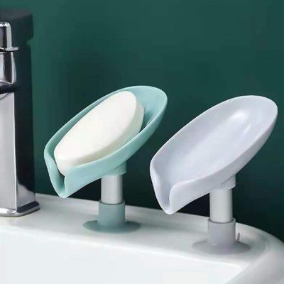 SVH Soap Stand Holder For Bathroom Kitchen Sink Self Draining Soap Dish Holder With Magic Stickers
