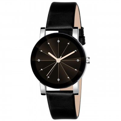 SWADESI STUFF Black Dial Crystal Analog Watch for Women & Girls