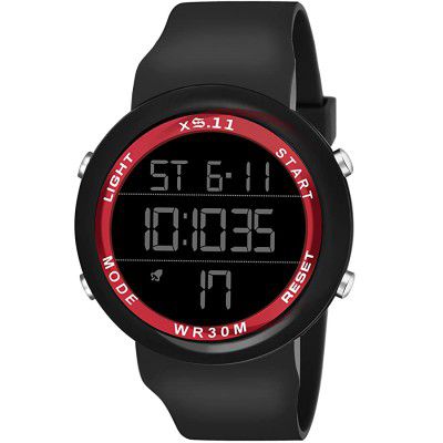 SWADESI STUFF Digital Boys Watch (Multicolor Dial, Black Band) with Day and Date Display