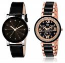 SWADESI STUFF Embellished & Studded Dial Analogue Black Dial Girls Watch (Black Dial Black Colored Strap) (Pack of 2)...