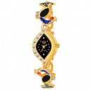 SWADESI STUFF Multi Dial Peacock Theme Gold Strap Bangle Watch for Women & Girls...