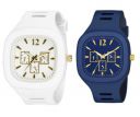 SWADESI STUFF New Combo of Square Dial Black and White Silicone Strap ADDI Stylish Designer Analog Watch - for Boys & Men...