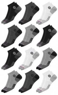 SWAGR 12 Pairs Sports Cotton Ankle Socks for Men, Pack of 12.