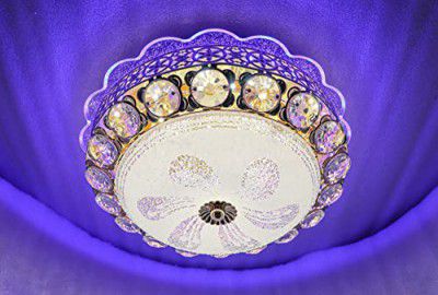 swanart Peacock Round Chandelier Ceiling Light Lamp (Multicolour) (Design 2)