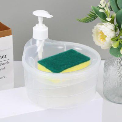 SWAPKART Double Layer Soap Dispenser for Bathroom Accessories Dishwasher Liquid Holder (Multi Colour) Plastic