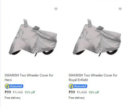 Swarish Bike Body Covers upto 90% off